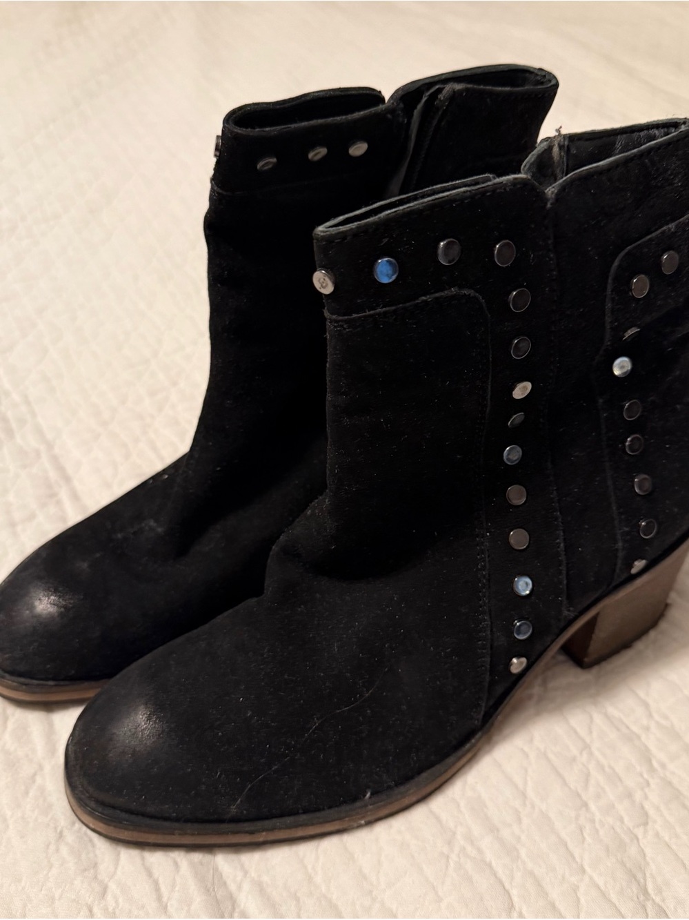 REBELS black suede studded ankle boots 8.5M